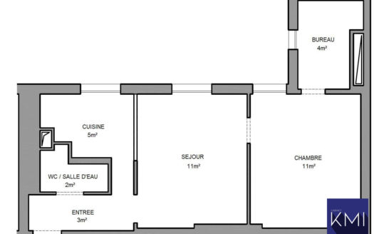 3 pièces refait à neuf au 4ème et dernier étage